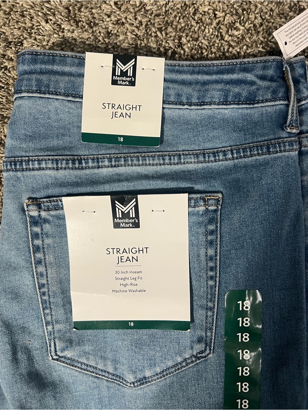 Madewell High-Rise Straight Leg Jeans - Medium Blue - Picture 2 of 2